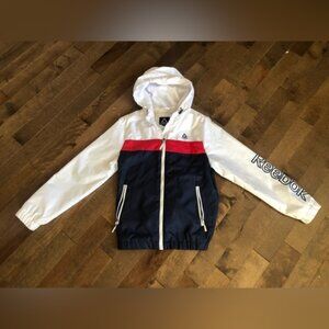 Reebok Womens Hooded Windbreaker Jacket, Red/White Colors, Sz M—(180)